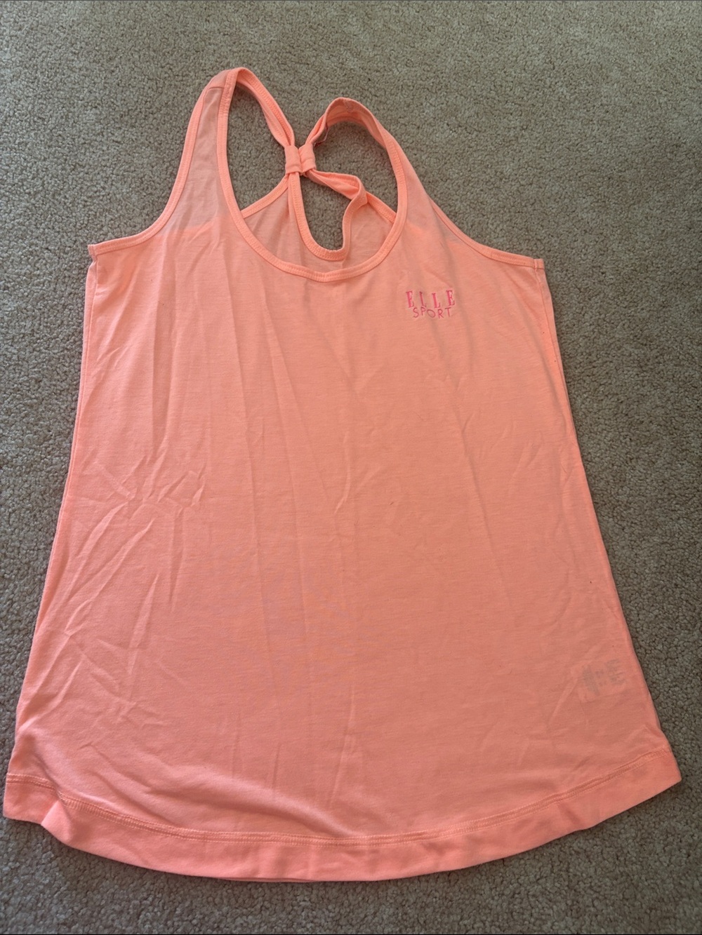 Elle Peach Tie-Back Racerback Tank
